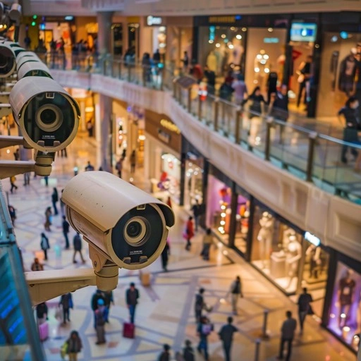 mall surveillance cameras stockcake